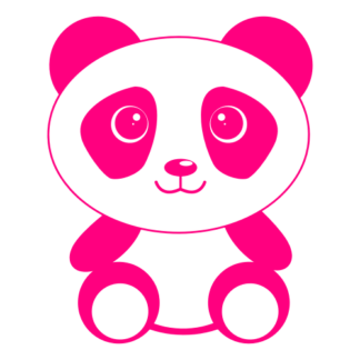 Cute Begging Panda Decal (Hot Pink)